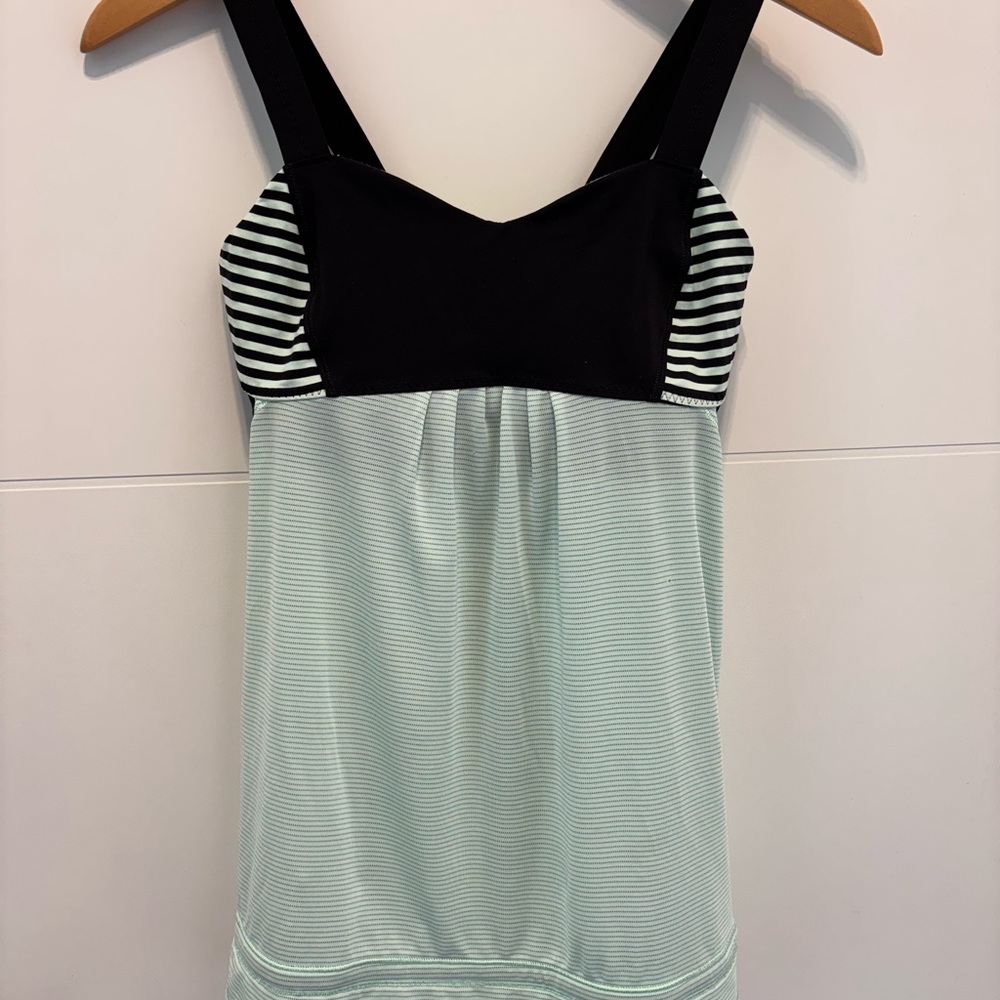 lululemon athletica Mint Green and Black Strappy Tank